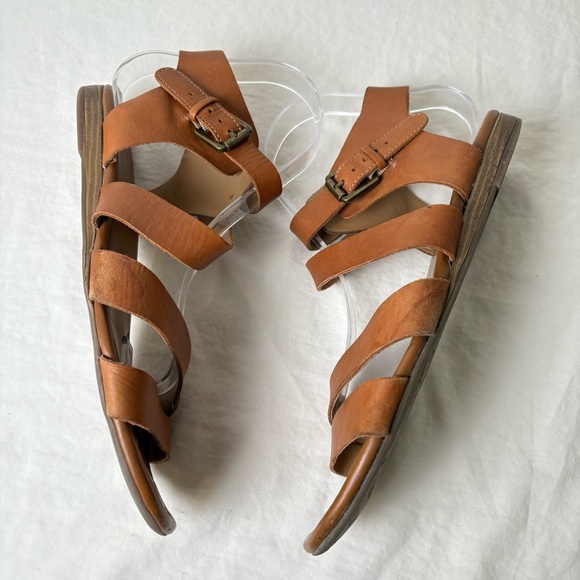 FRANCO SARTO Genji Leather Sandals Cognac Boho Minimalist Neutral 9 - Picture 11 of 16